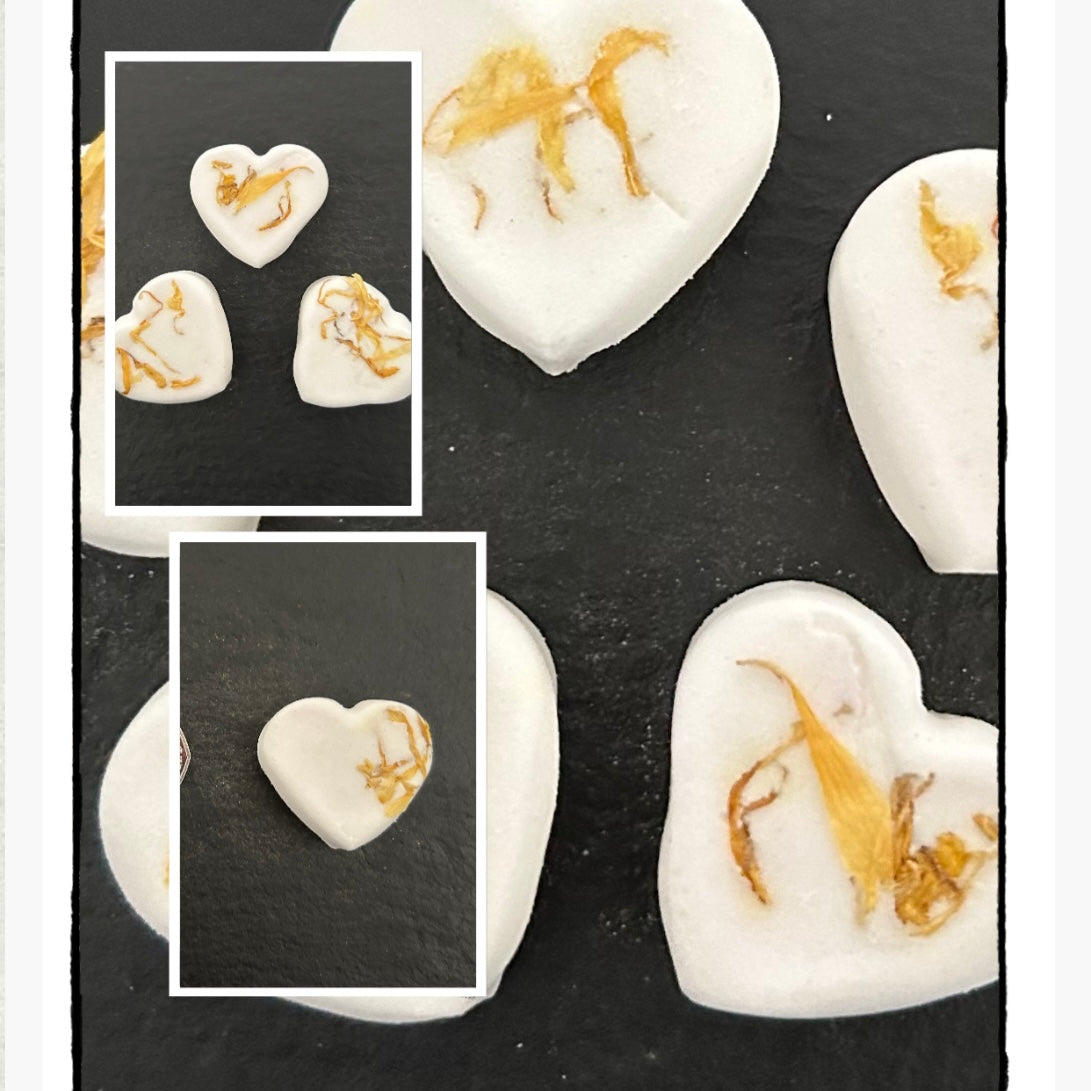 Sicilian Lemon & Calendula Handmade Bath Bomb Hearts