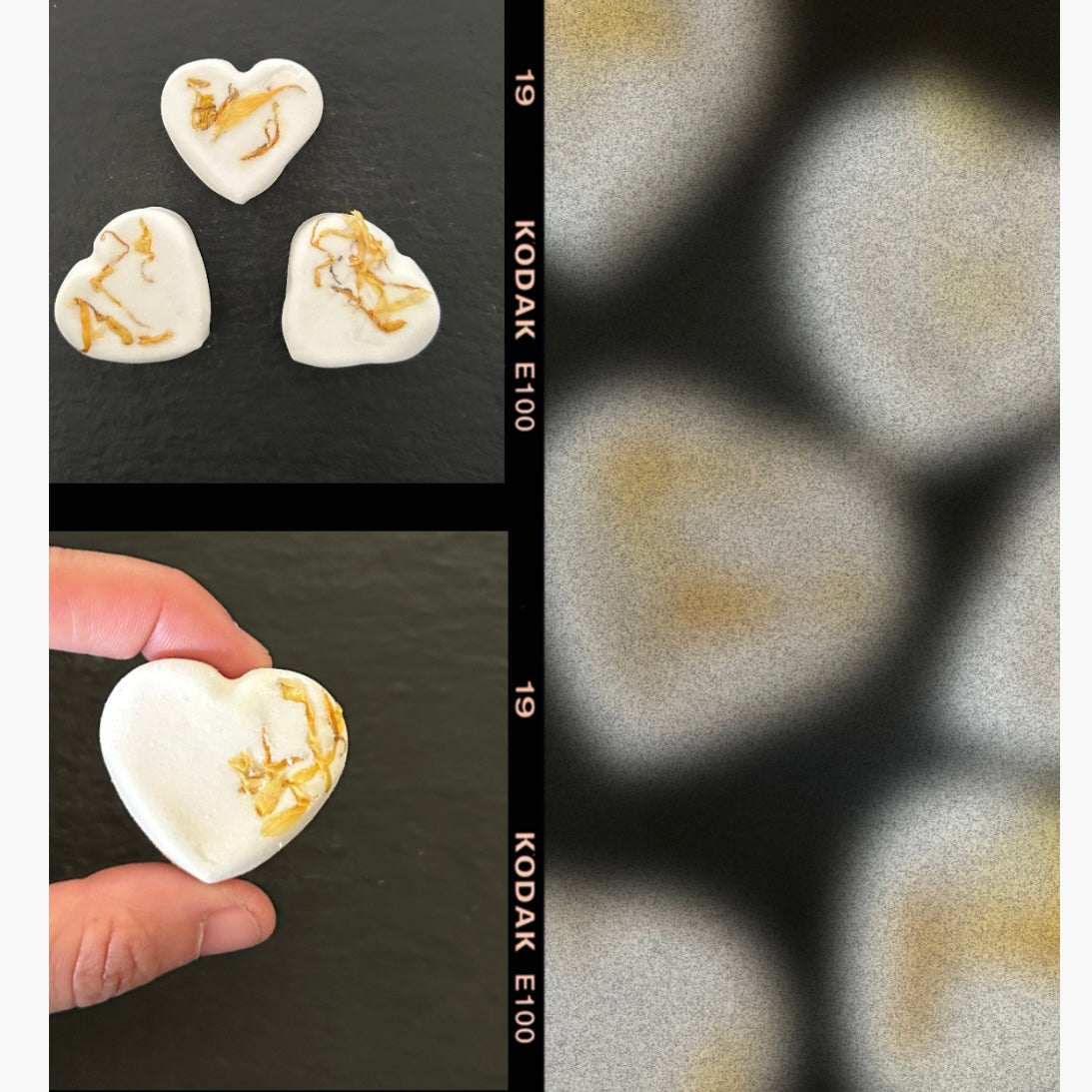 Sicilian Lemon & Calendula Handmade Bath Bomb Hearts