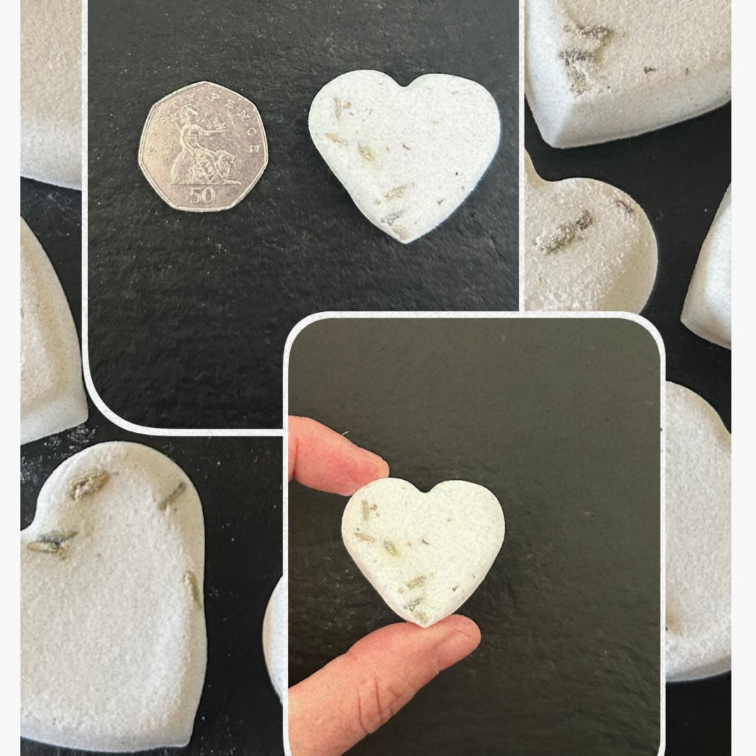 Lavender Handmade Bath Bomb Hearts