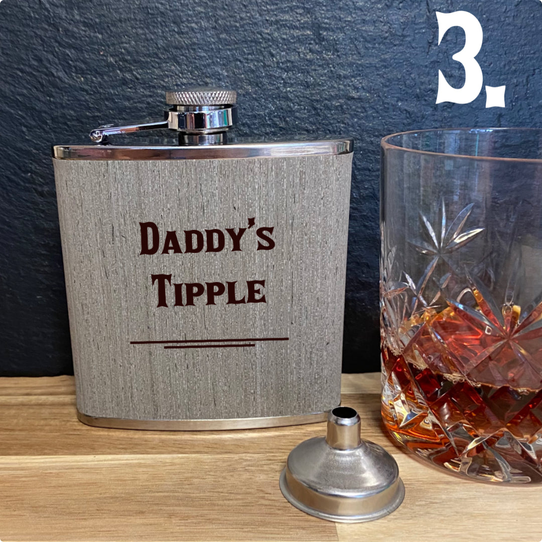 Personalised Hip Flask Grey