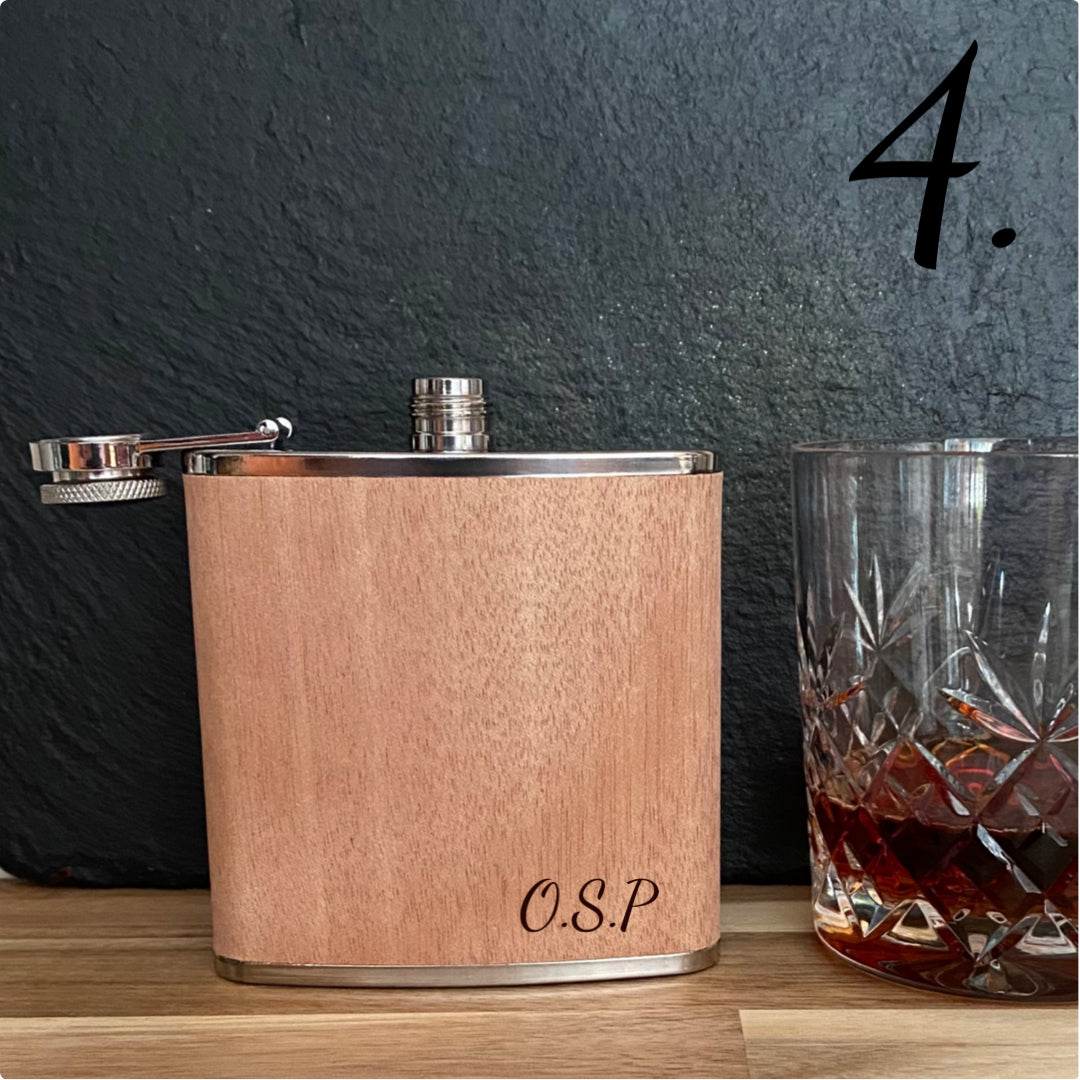 Personalised Hip Flask Brown