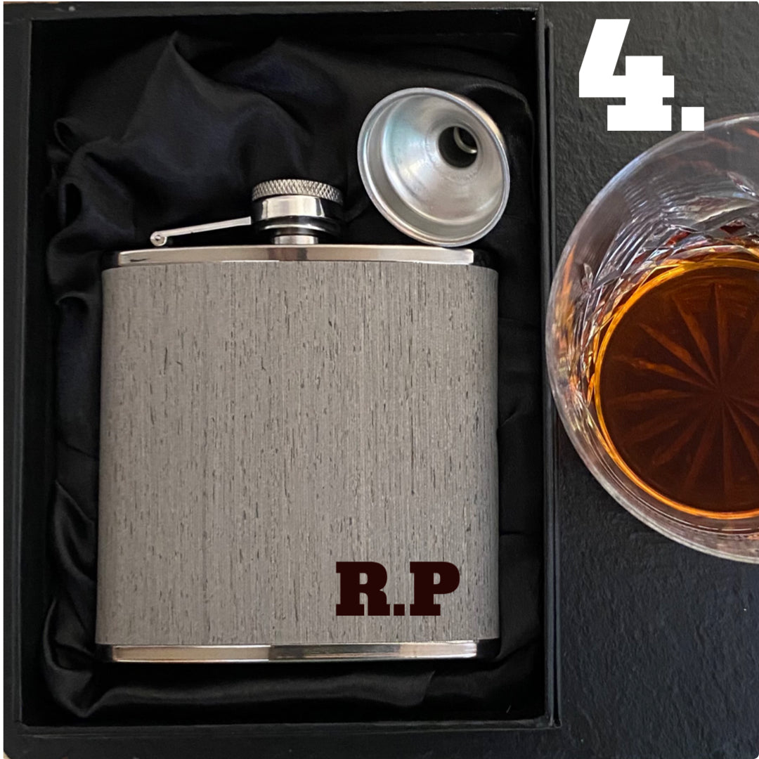 Personalised Hip Flask Grey